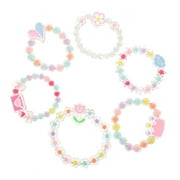 6Pcs Plastic Bracelet Kids Bracelets Toddler Beaded Bracelet Kids Jewelry Elastic Bracelets
